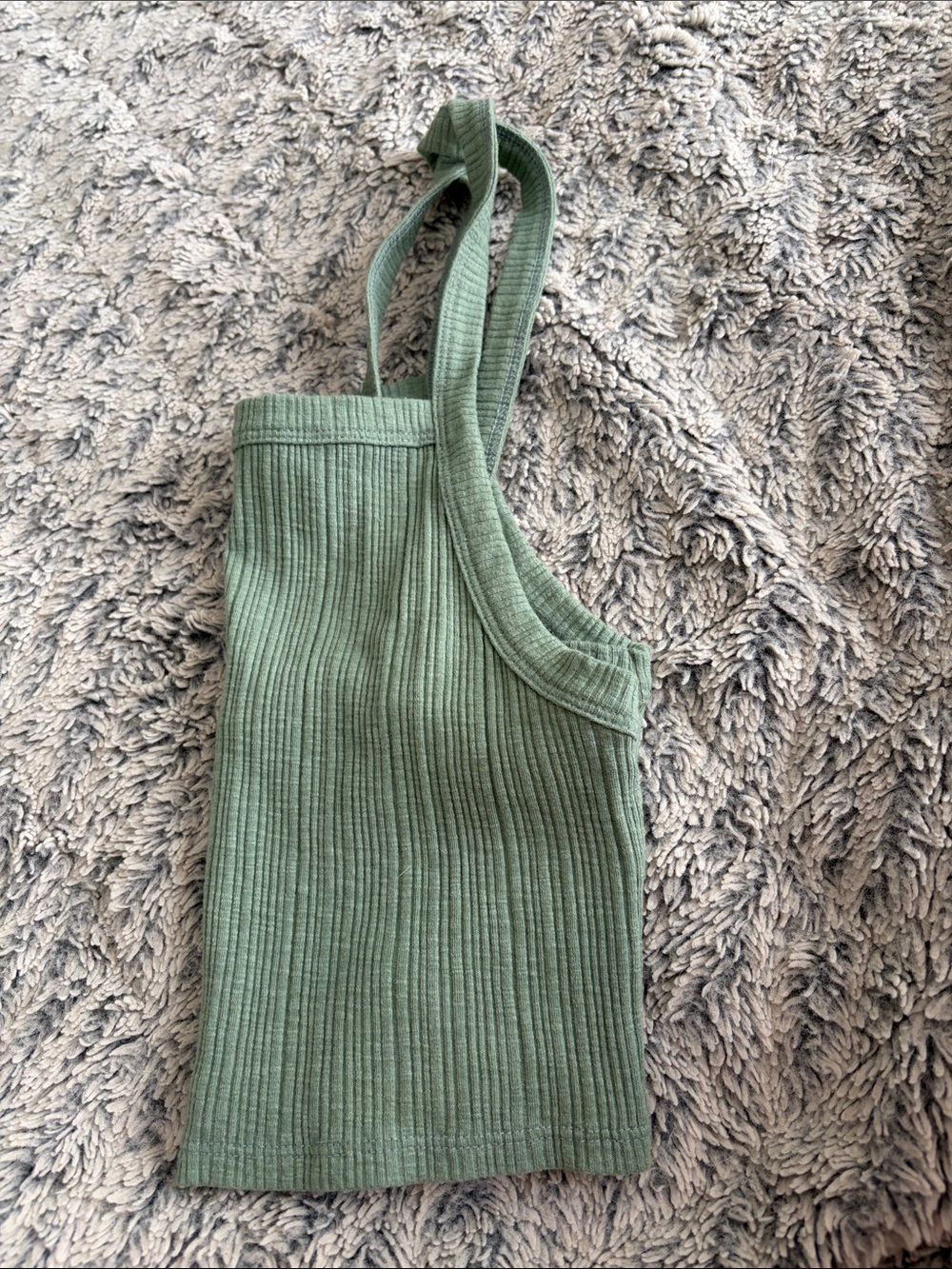 American Eagle Outfitters Olive Green Ribbed Cropped Tank